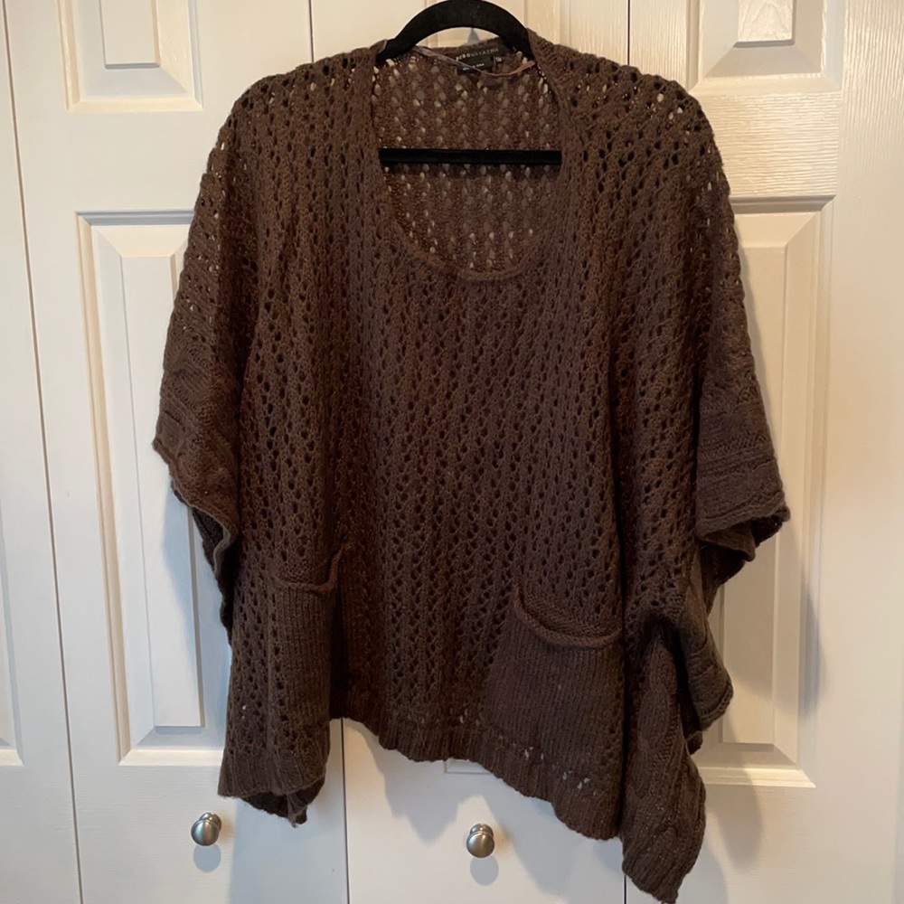 BCBG Brown Cape Sweater